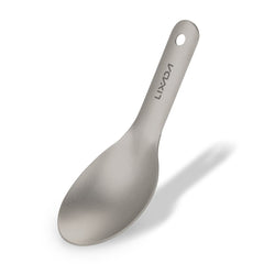 HUIOP titanium spoon ultralight with matte finish close-up for camp meals