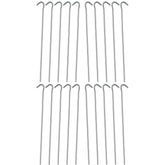 Huji 20PCS galvanized tent pegs with sturdy ground support for camping.