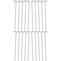 Huji 20PCS galvanized tent pegs with sturdy ground support for camping.