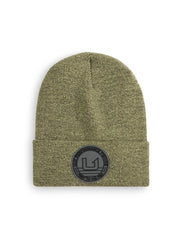 HUK embossed beanie closeup shows soft-knit texture for cold days