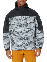 HUK Grand Banks Jacket front view in volcanic ash showing rugged rain protection