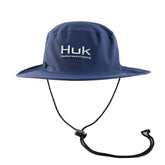 HUK men's boonie hat with wide brim providing sun protection for outdoor outings.