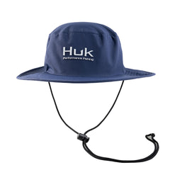 HUK men's boonie hat with wide brim providing sun protection for outdoor outings.