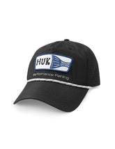 HUK Men's Standard Patch Performance fishing hat in black with lightweight design and anti-glare under visor