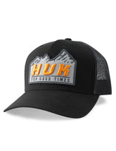 HUK men's standard trucker front view, adjustable snapback for a customizable fit on the water