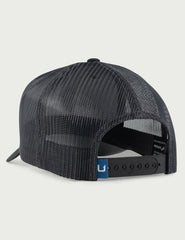 HUK men's standard trucker under visor closeup, anti glare shield reduces sun distraction
