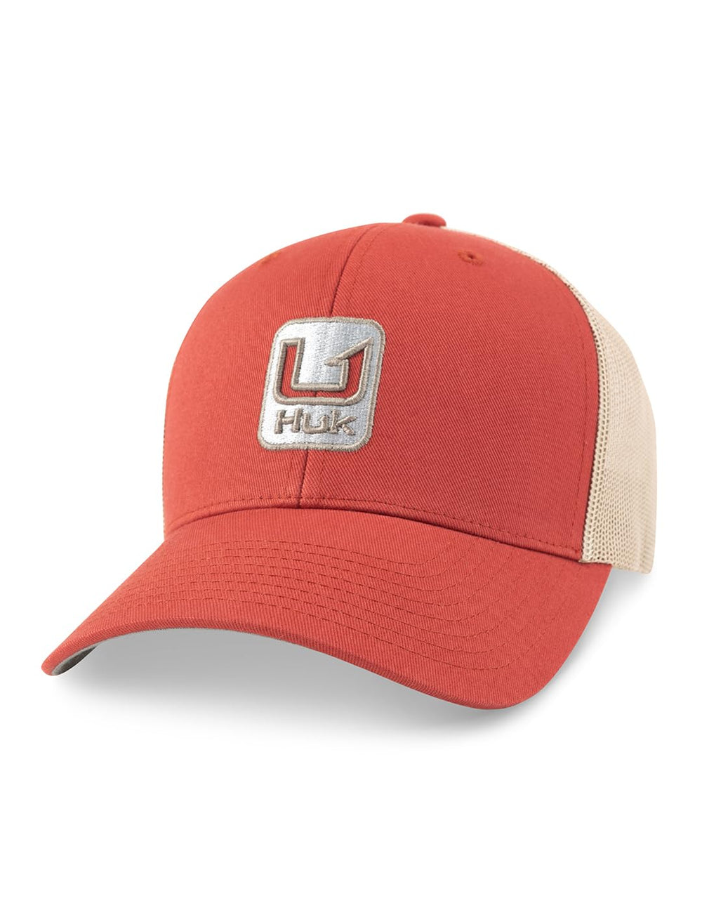 HUK men's trucker hat with adjustable snap closure for a secure, customizable fit on the water