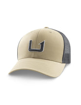 HUK mens trucker hat with anti-glare visor for reduced glare on bright days.