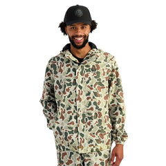 HUK Storm Rain Jacket with adjustable hood ensures secure fit in changing weather