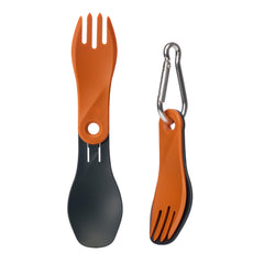 Humangear GoBites Bio Spin folded compact utensil showing space-saving design for travel
