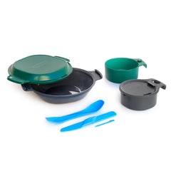 Humangear GoKit+ Deluxe snap-together bowl and plate for secure meals on trail.