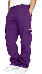 HUNGSON cargo sweatpants front view highlights relaxed fit for daily comfort