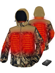 Hunt Quiet men's heated jacket Next Camo G2 front view for warmth