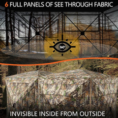 Hunt Quiet hunting blind silent-slide windows enable quiet operation.