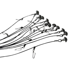 HuntEmUp PVC-coated 400lb cable resists memory and tangling for smooth use.