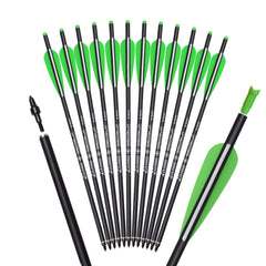 Hunter Ian Archery crossbow bolts 18inch closeup highlighting durable carbon shaft for precise shooting.