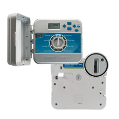 Hunter Pro-C Front Panel 821501 mounted on Pro-C timer with 4-16 station range.