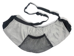 Muff-Pak ergonomic angle supports hand comfort while sitting or standing in the field
