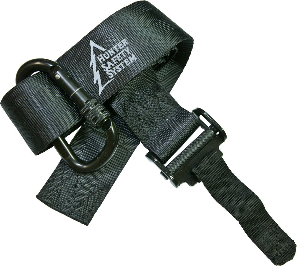Hunter Safety System Quick Connect Strap mounted on tree for fast, quiet stand setup