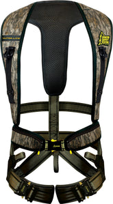 Hunter Safety System Ultra-Lite 4X/5X harness close-up showing adjustable fit for up to 400 lb