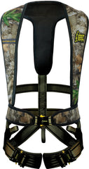 Hunter Safety System Ultra-Lite harness in-use forest, breathable mesh for year-round comfort.
