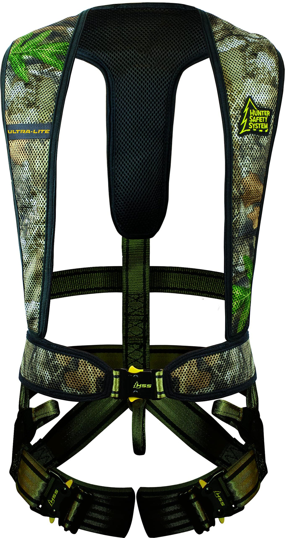 Hunter Safety System Ultra-Lite harness side view showing lightweight, comfortable deer-hunting fit.