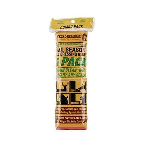 Hunters Specialties 6 Shoulder-Length Polyurethane gloves offering extended forearm protection.