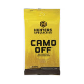 Hunters Specialties Camo Off wipes front pack for quick makeup removal in the field.