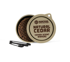 Hunters Specialties cedar scent wafers pack front view for concealment