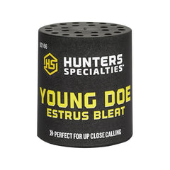 Hunters Specialties large doe estrus bleat in open field for long-range attraction.