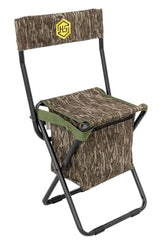 Dove Chair front view in Mossy Oak New Bottomland, sturdy field seating.