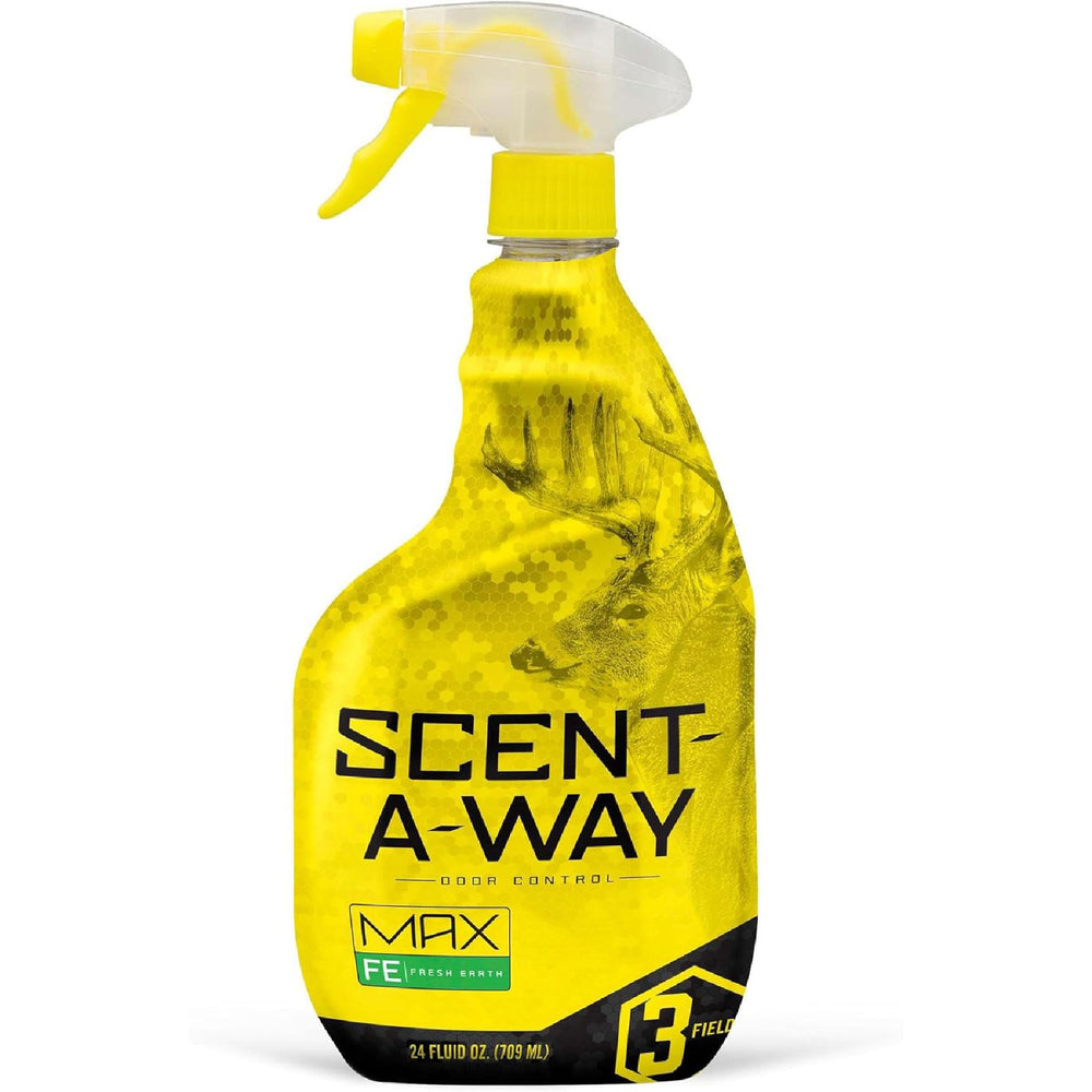 Hunters Specialties Earth Scent-A-Way MAX Spray bottle in the woods for odor control.