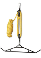 Hunters Specialties game hoist rope uncoils 40 ft rot-resistant for safer, tangle-free operation.
