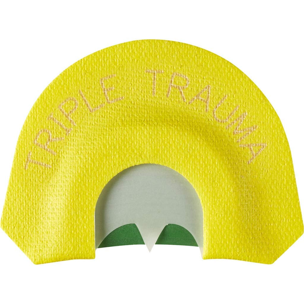Hunters Specialties Strut Triple Trauma diaphragm close-up displaying three ultra-thin reeds for raspy turkey calls