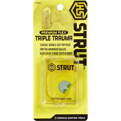 Hunters Specialties Strut Triple Trauma raspy yelps close-up for seasoned turkey callers