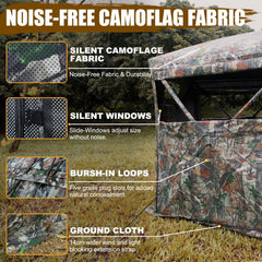 Hunthor hunting blind 288-degree see-through window view for surround awareness