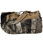 Hunthor insulated boot covers front-angle view with camouflage for concealed hunting