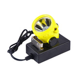 Hunting friends headlamp on hard hat provides hands-free illumination for safe work.
