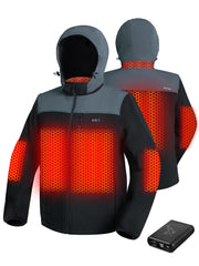 Hunt Quiet men's heated jacket front view shows instant warmth for cold hunts.