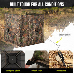 HUNTSEN 3-panel blind open setup interior demonstrates quick pop-up efficiency
