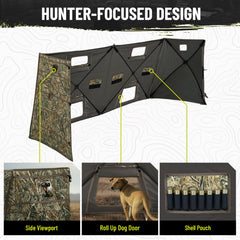 HUNTSEN hunting blind dog door facilitates easy retriever access