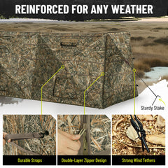 HUNTSEN hunting blind spacious interior fits 3–4 hunters comfortably