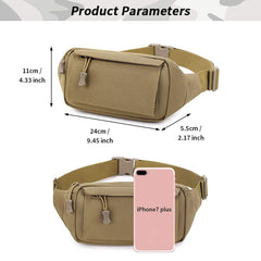 Huntvp Tactical Fanny Pack back view shows slim profile and adjustable strap.