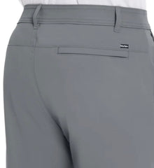 Hurley men’s water-repellent pant waistband detail demonstrates comfortable elastic fit