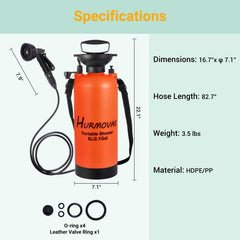 Hurmovae portable shower with 10 spray modes offers versatile outdoor cleaning.