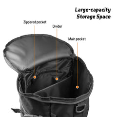 HURRISE fishing bag side pockets secure rods during transit