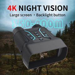HURYSIN night vision goggles 4K display delivers crisp imagery for wildlife observation at night.