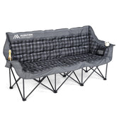 Huskfirm 3-Seat Camping Chair full setup offers shared comfort for outdoor gatherings.