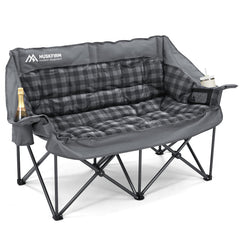 Huskfirm double camping chair padded seat for two outdoors with plush comfort