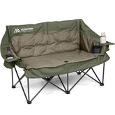 Huskfirm double camping chair with steel frame supports up to 600 pounds outdoors.